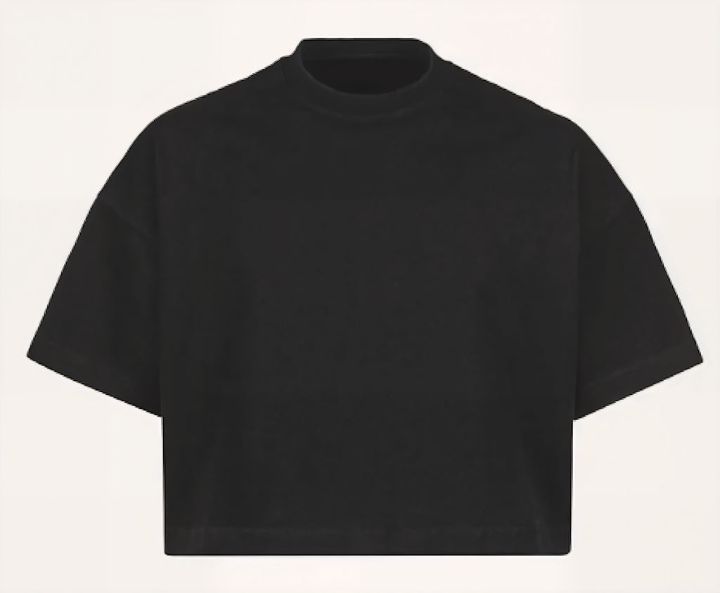 FOUNDATION CROPPED OVERSIZED TEE BLACK