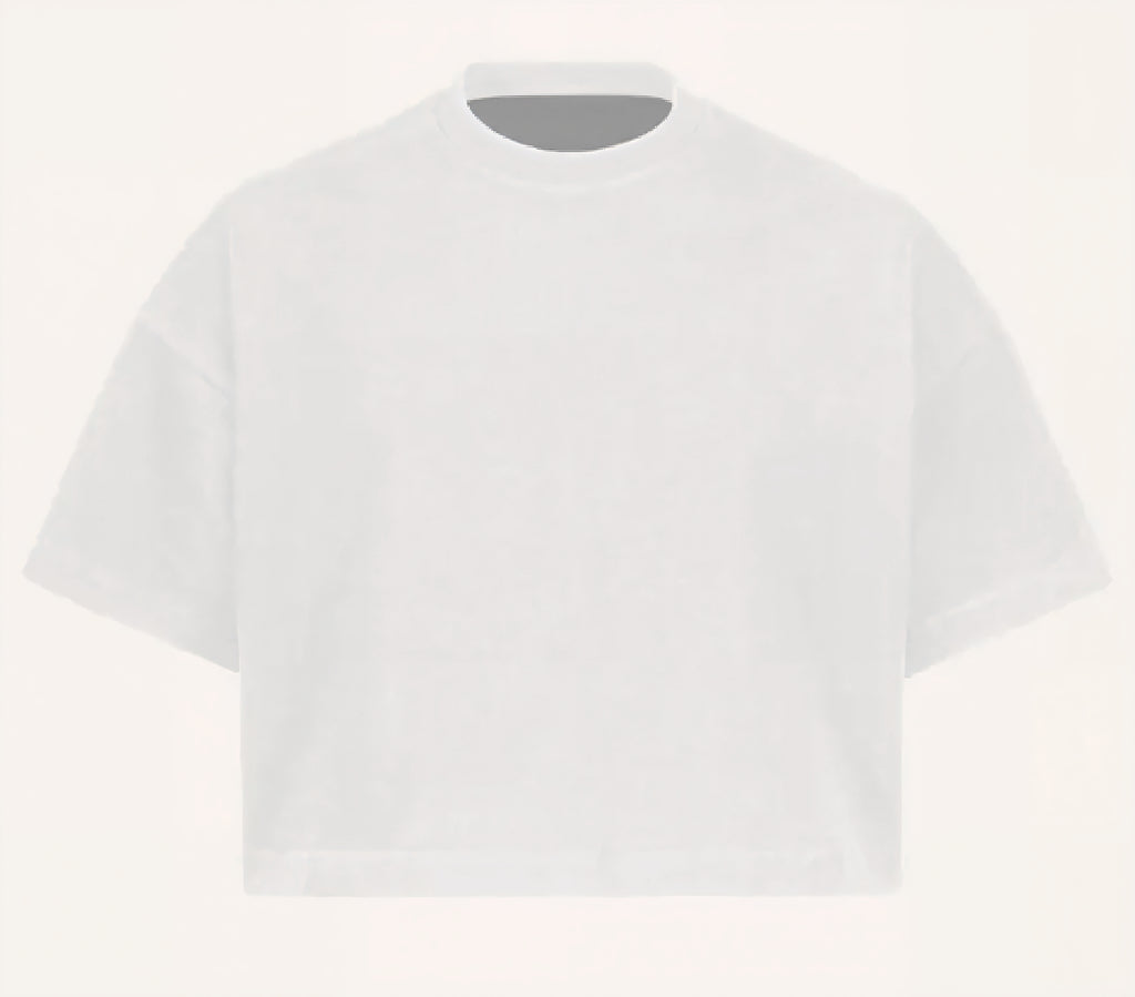 FOUNDATION CROPPED OVERSIZED TEE WHITE