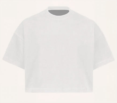 FOUNDATION CROPPED OVERSIZED TEE WHITE