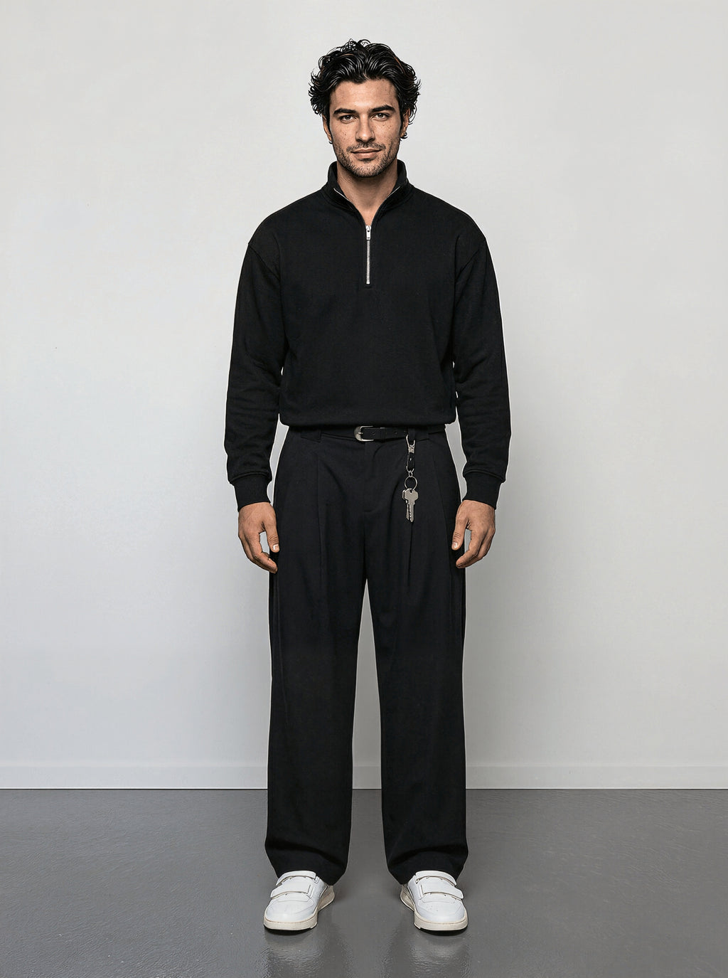 FOUNDATION QUARTER ZIP BLACK