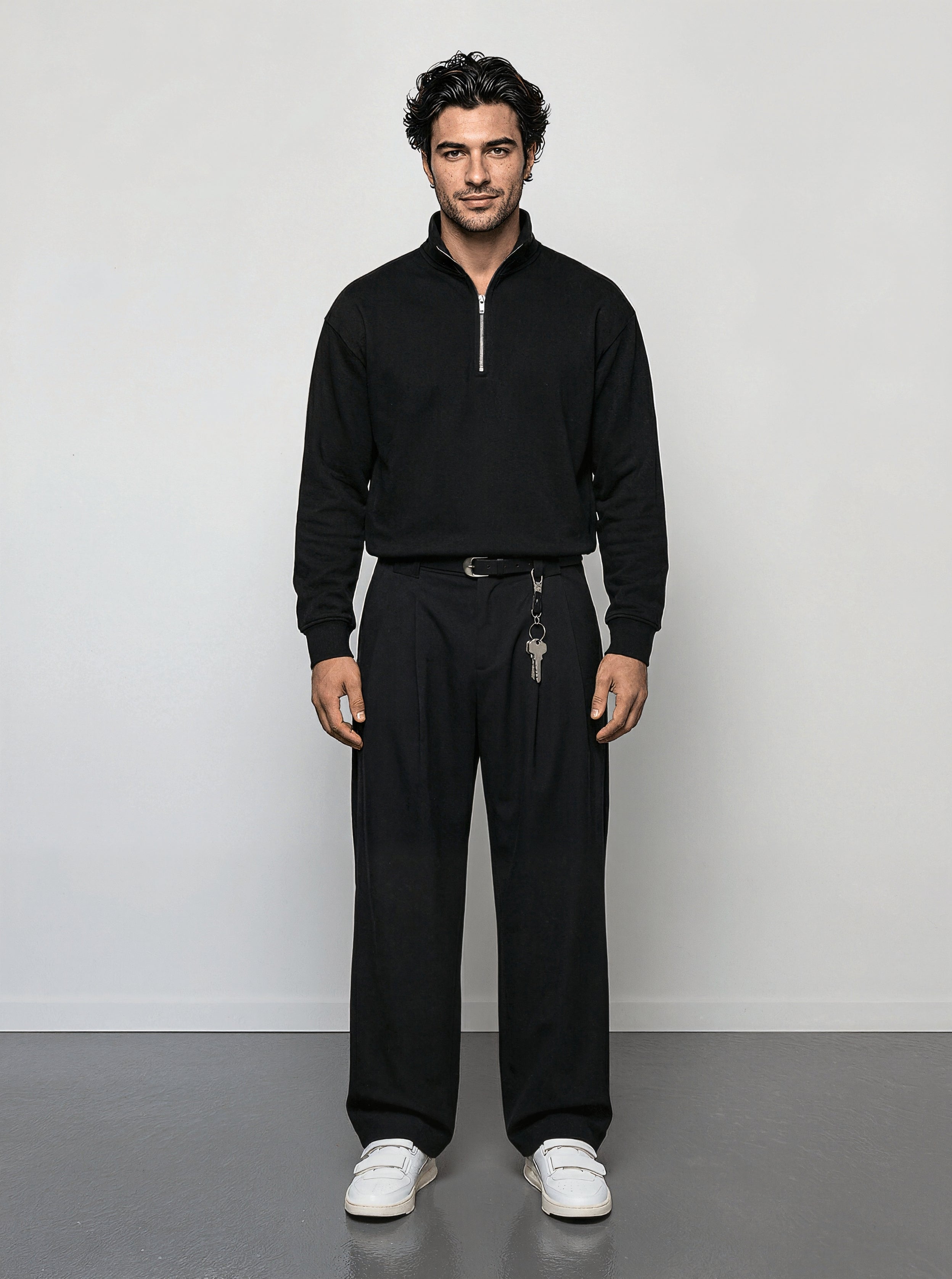 FOUNDATION QUARTER ZIP BLACK