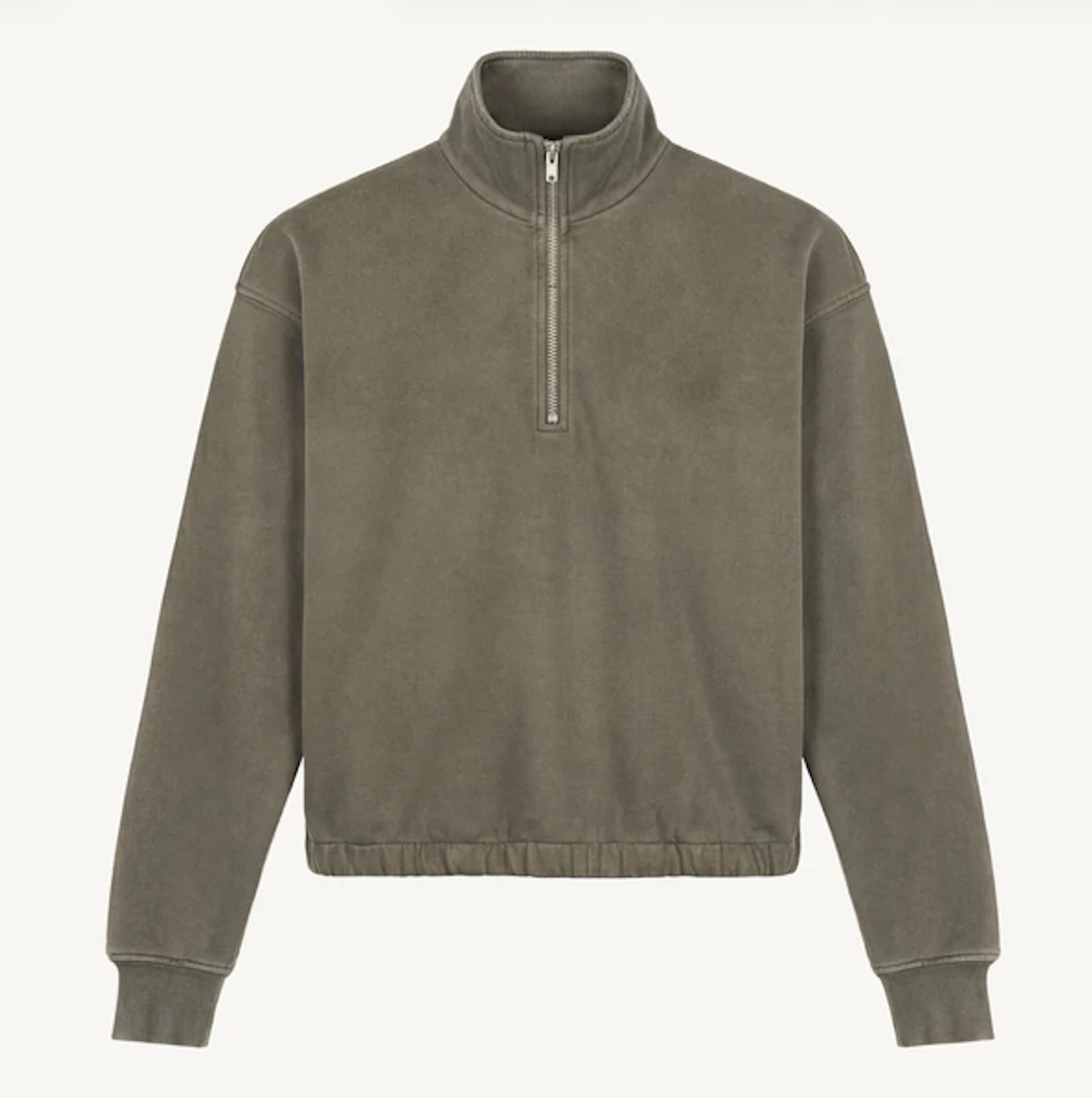 FOUNDATION QUARTER ZIP DISTRESSED KHAKI