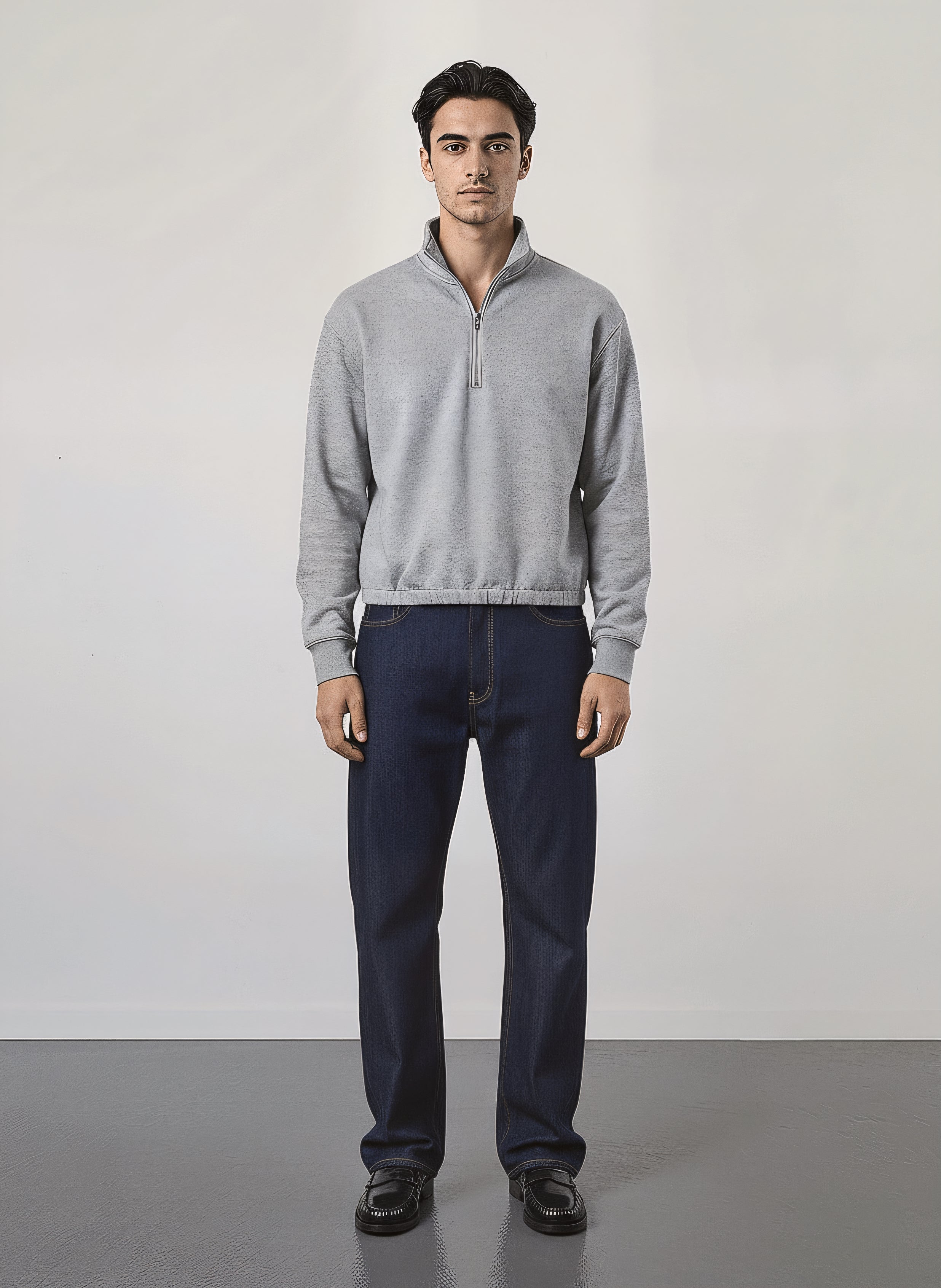 FOUNDATION QUARTER ZIP GRAY