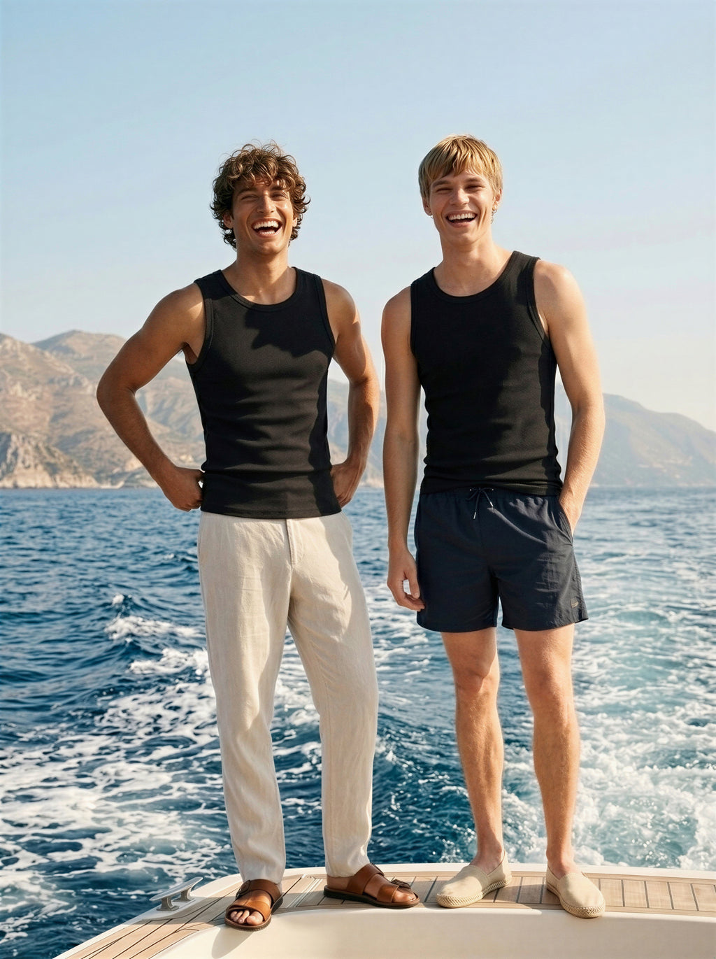 FOUNDATION SLIM RIBBED TANK BLACK