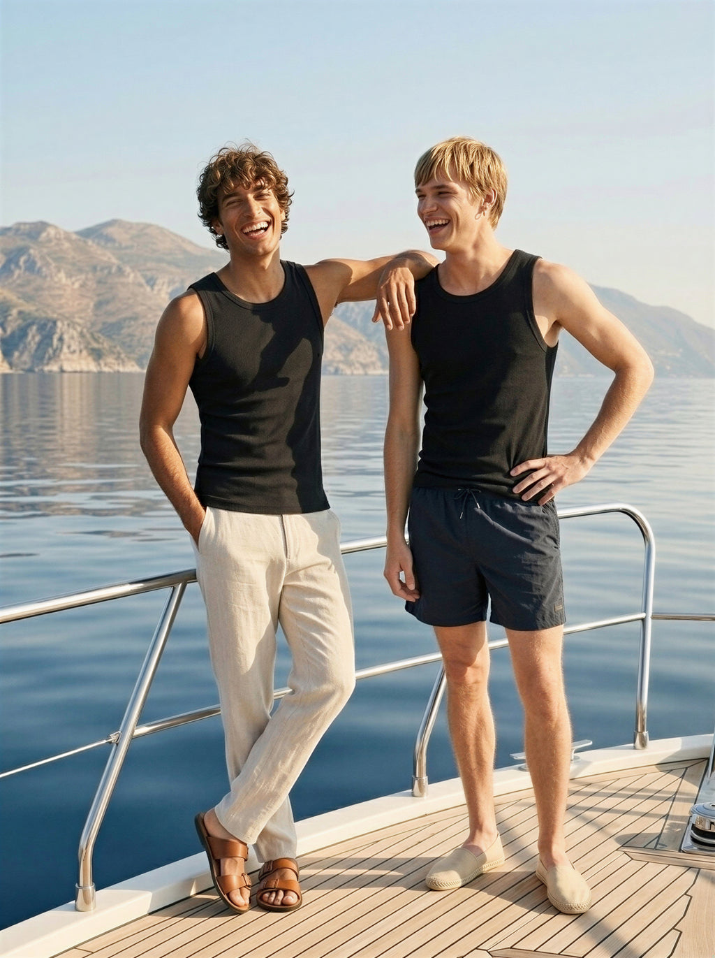 FOUNDATION SLIM RIBBED TANK BLACK
