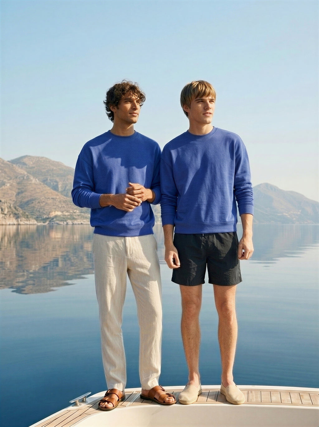 FOUNDATION OVERSIZED CREWNECK SWEATER COBALT BLUE