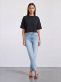 FOUNDATION CROPPED OVERSIZED TEE BLACK