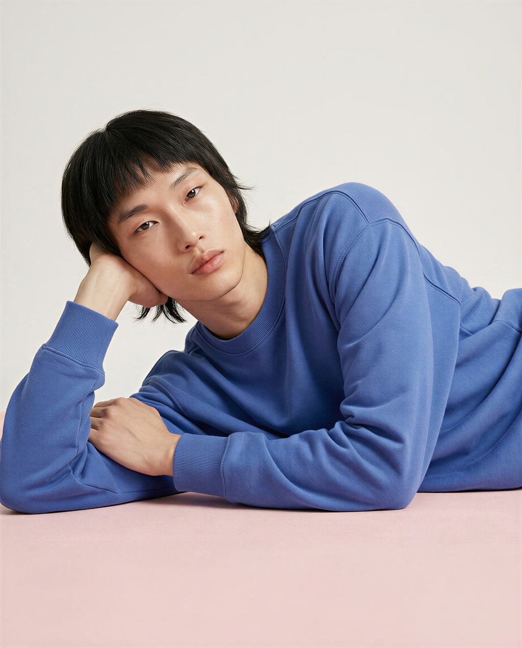 FOUNDATION OVERSIZED CREWNECK SWEATER COBALT BLUE