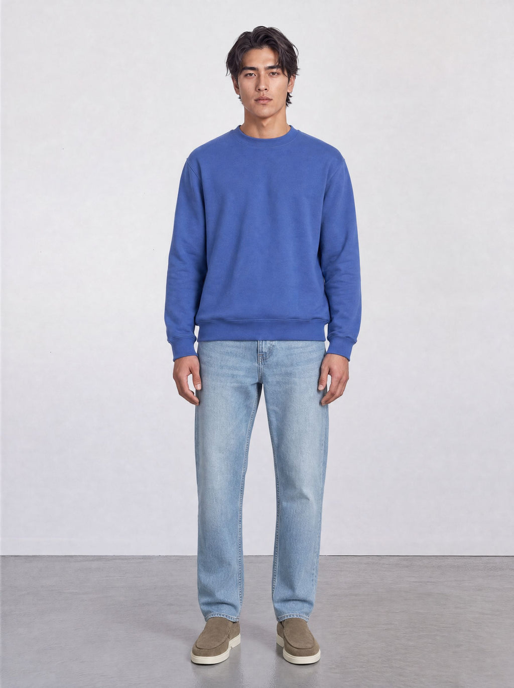 FOUNDATION OVERSIZED CREWNECK SWEATER COBALT BLUE