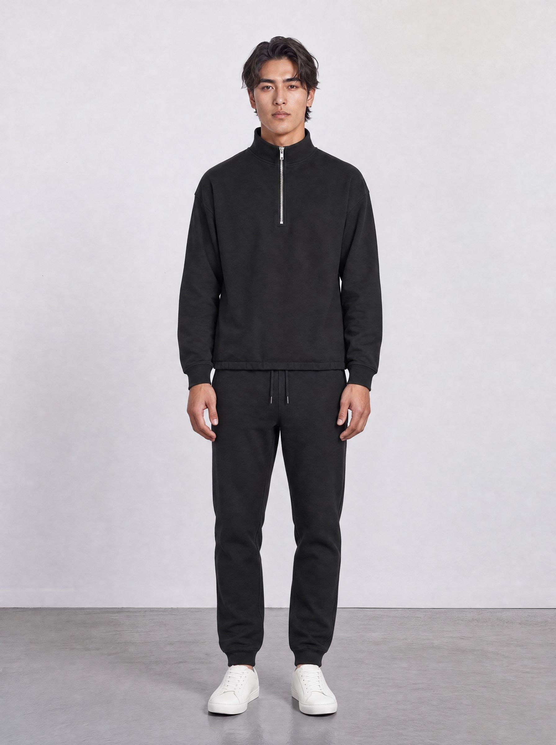 FOUNDATION QUARTER ZIP BLACK