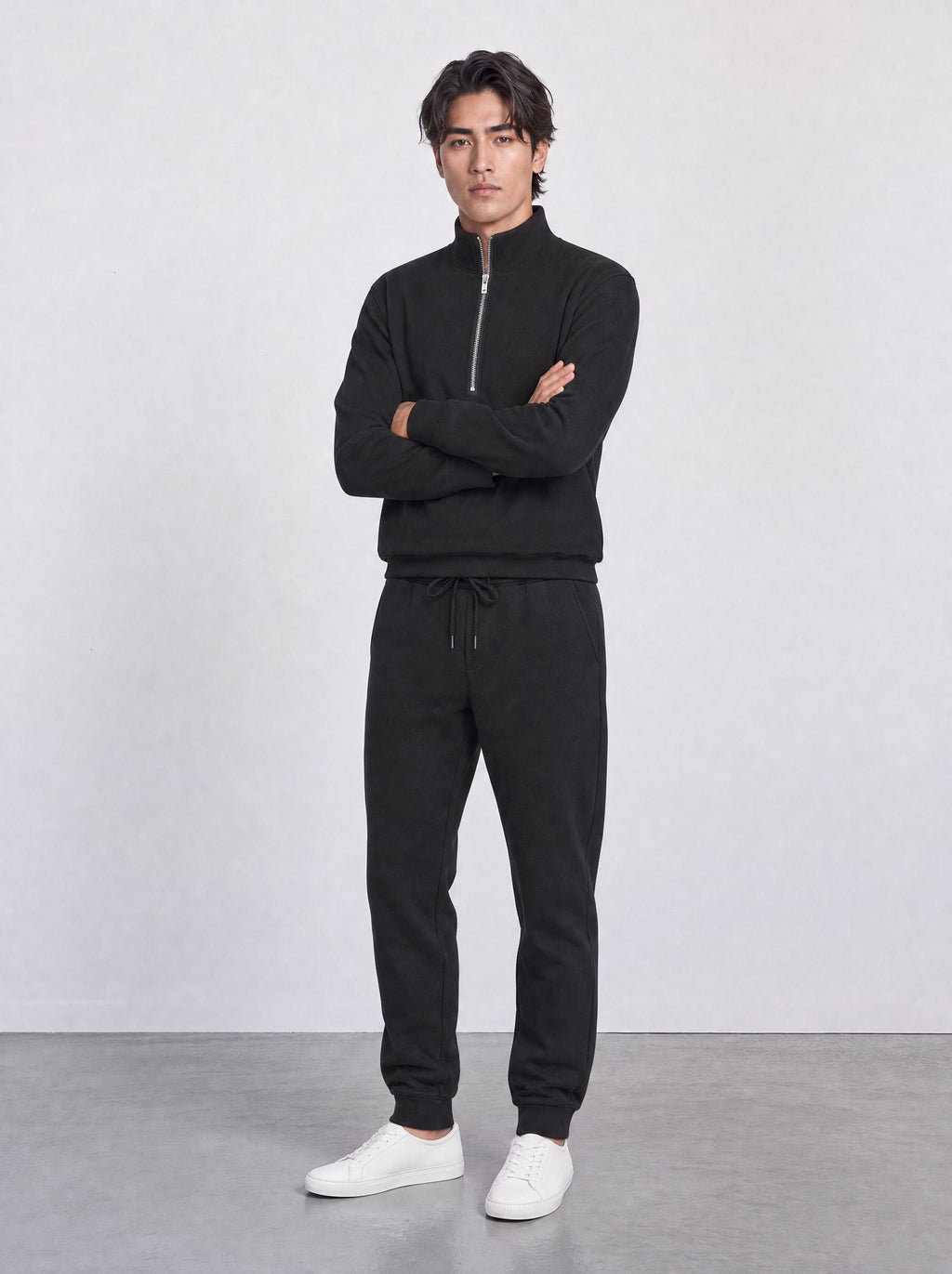 FOUNDATION QUARTER ZIP BLACK