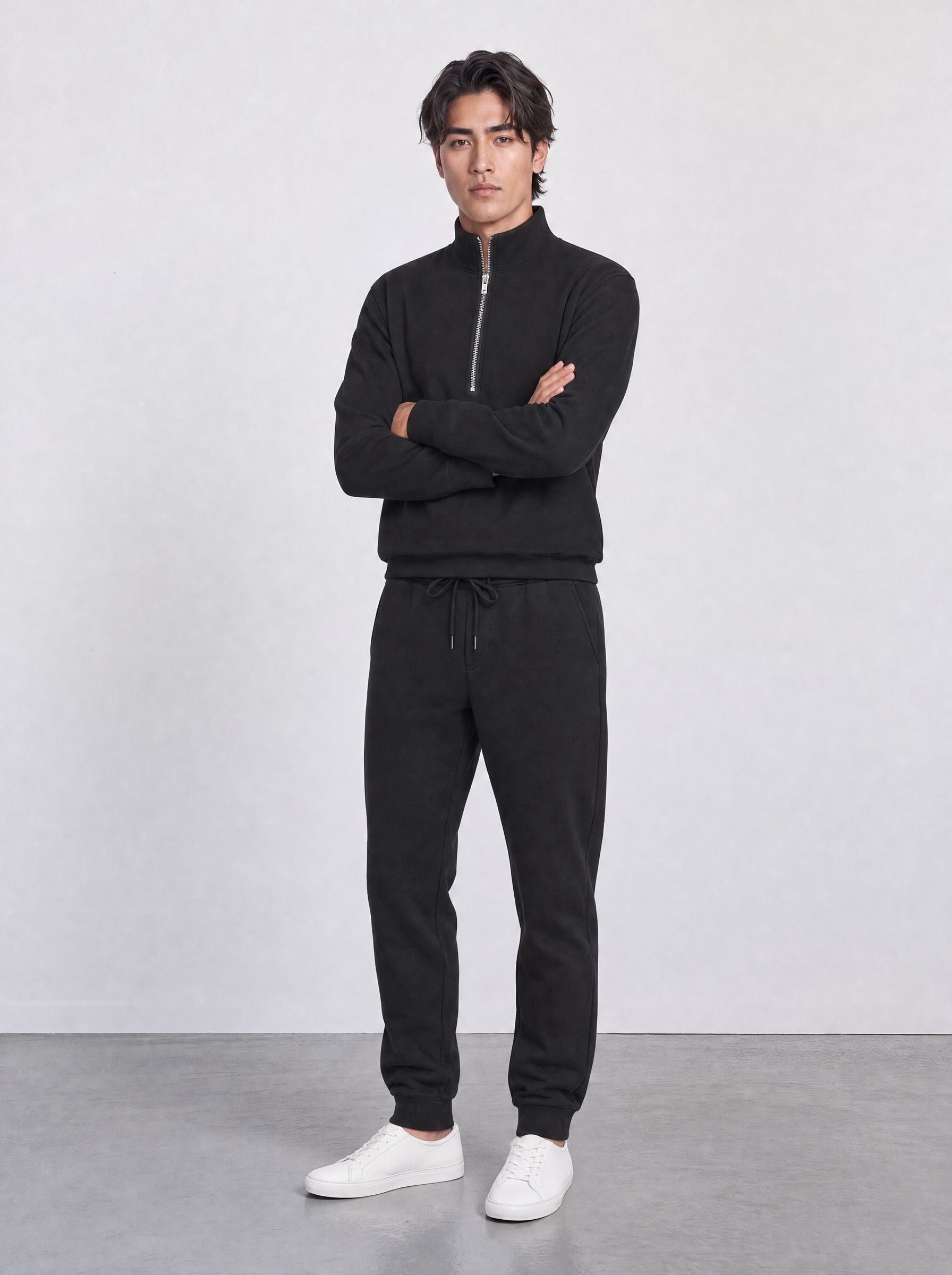 FOUNDATION QUARTER ZIP BLACK