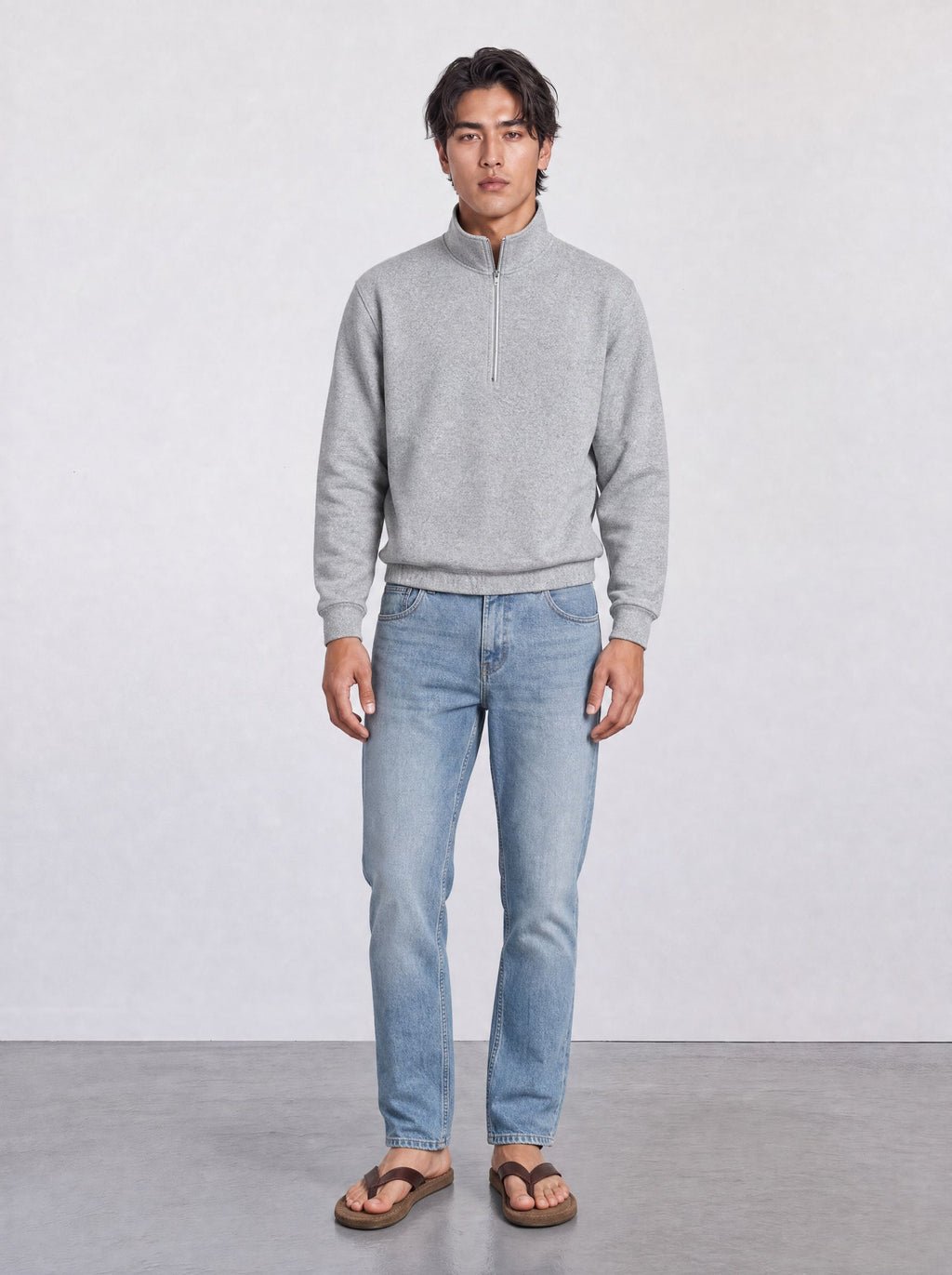 FOUNDATION QUARTER ZIP GRAY