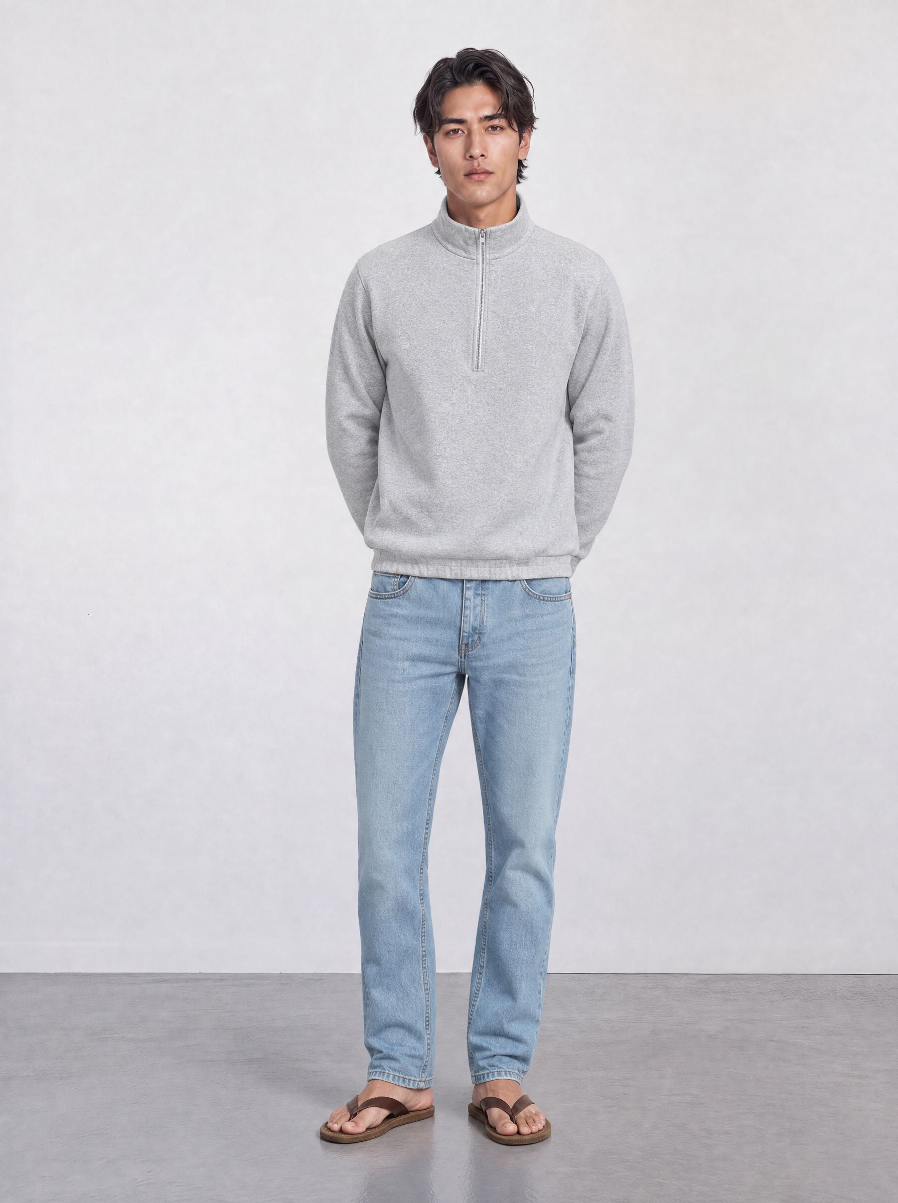 FOUNDATION QUARTER ZIP GRAY