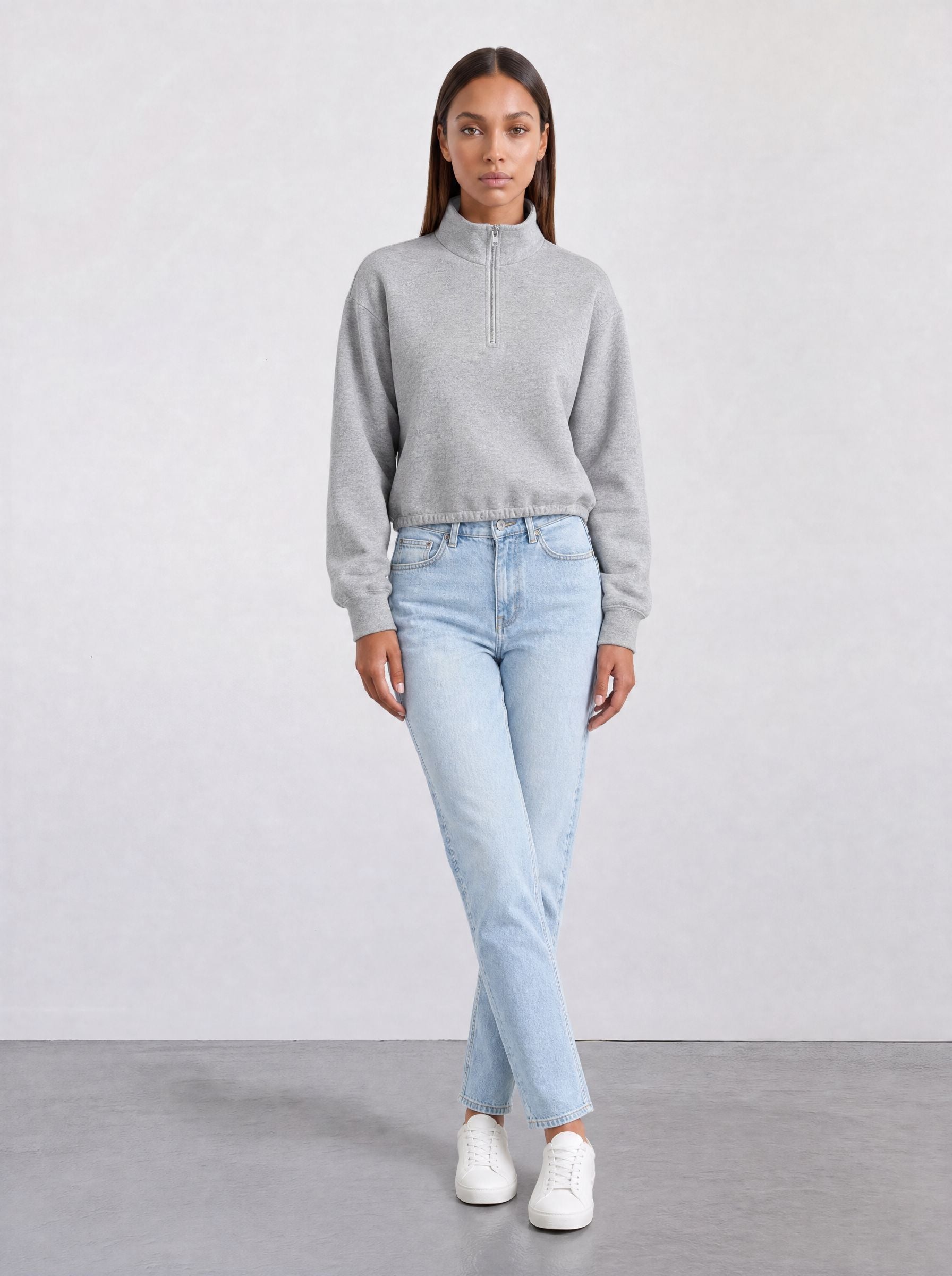 FOUNDATION QUARTER ZIP GRAY