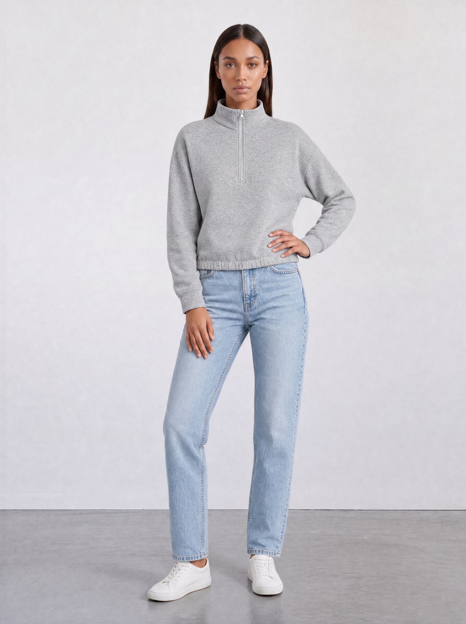 FOUNDATION QUARTER ZIP GRAY