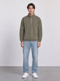 FOUNDATION QUARTER ZIP DISTRESSED KHAKI