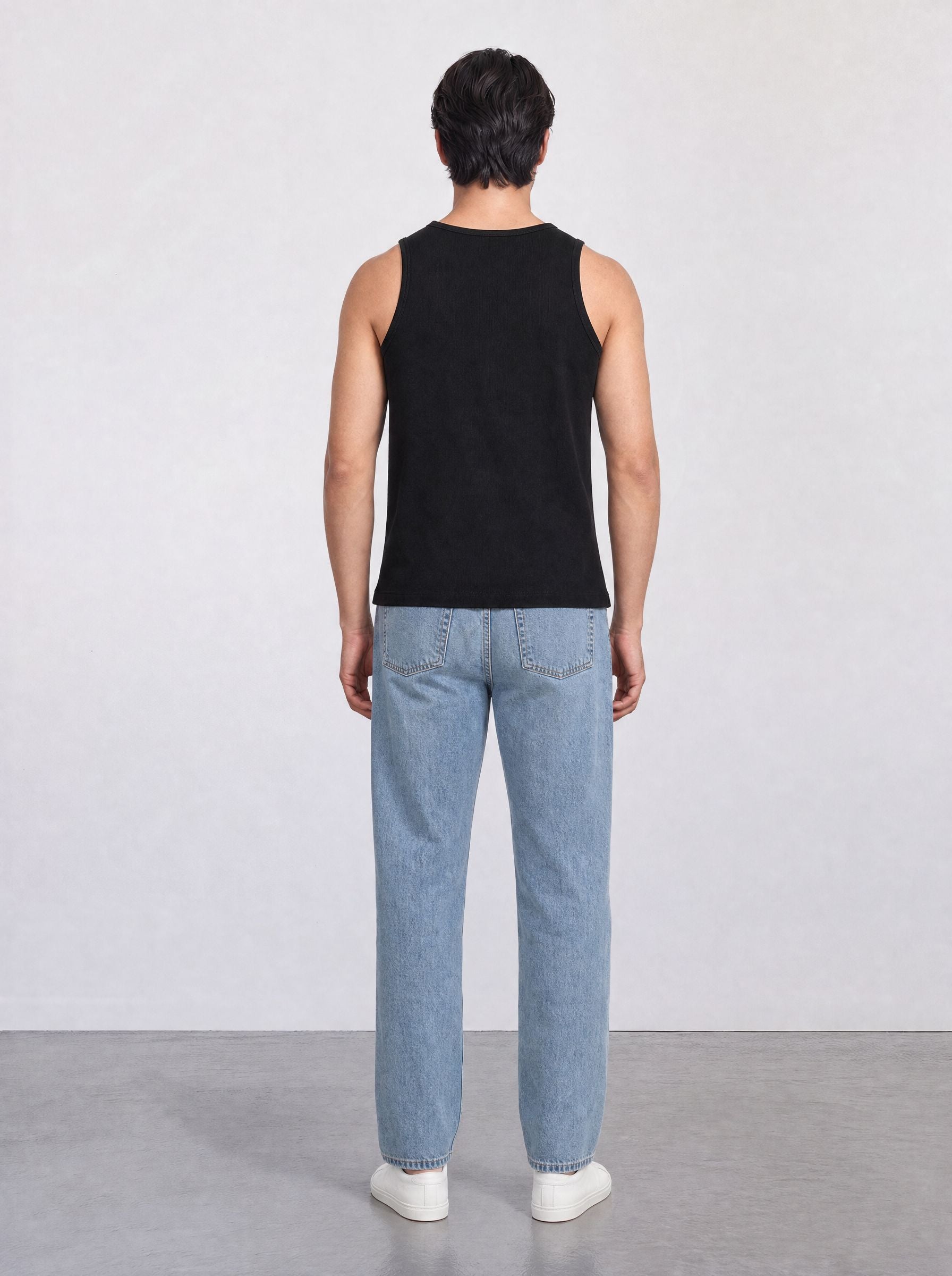 FOUNDATION SLIM RIBBED TANK BLACK
