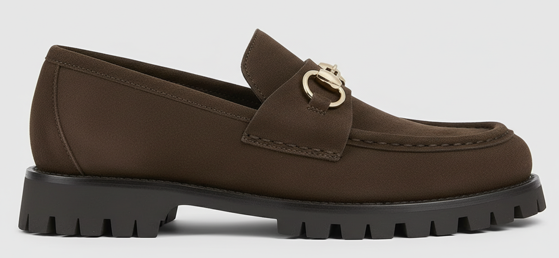 The Siena Lug Bit Loafer – Deep Brown Suede
