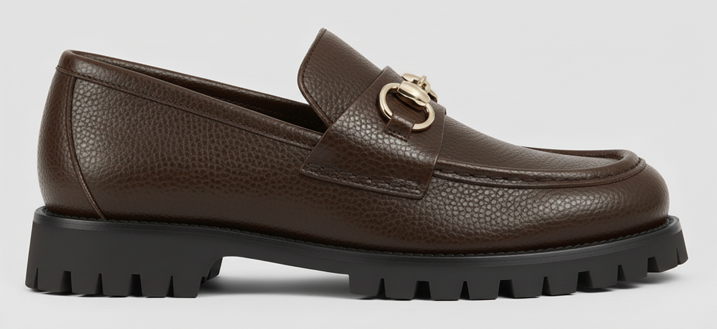 The Monarch Lug Bit Loafer – Brown Pebbled Leather