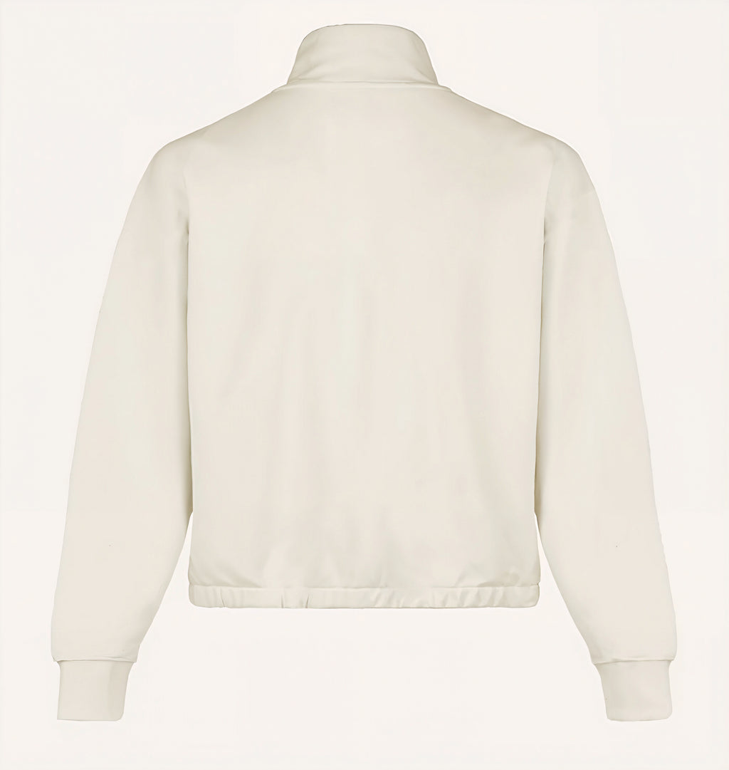 Foundation Quarter Zip Vintage White - Flat Lay Back View