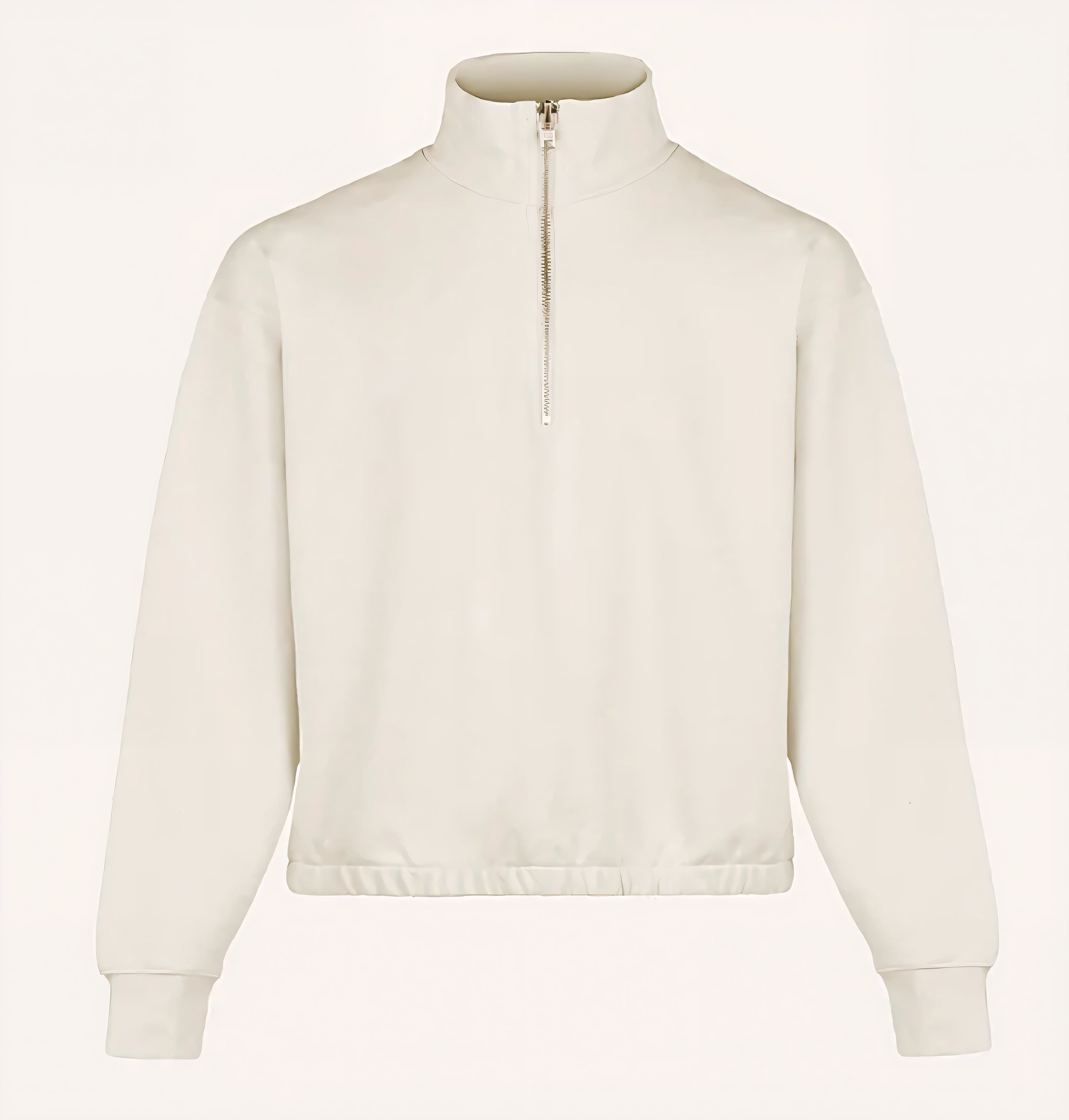 Foundation Quarter Zip Vintage White - Flat Lay Front View