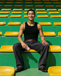 FOUNDATION SLIM RIBBED TANK BLACK